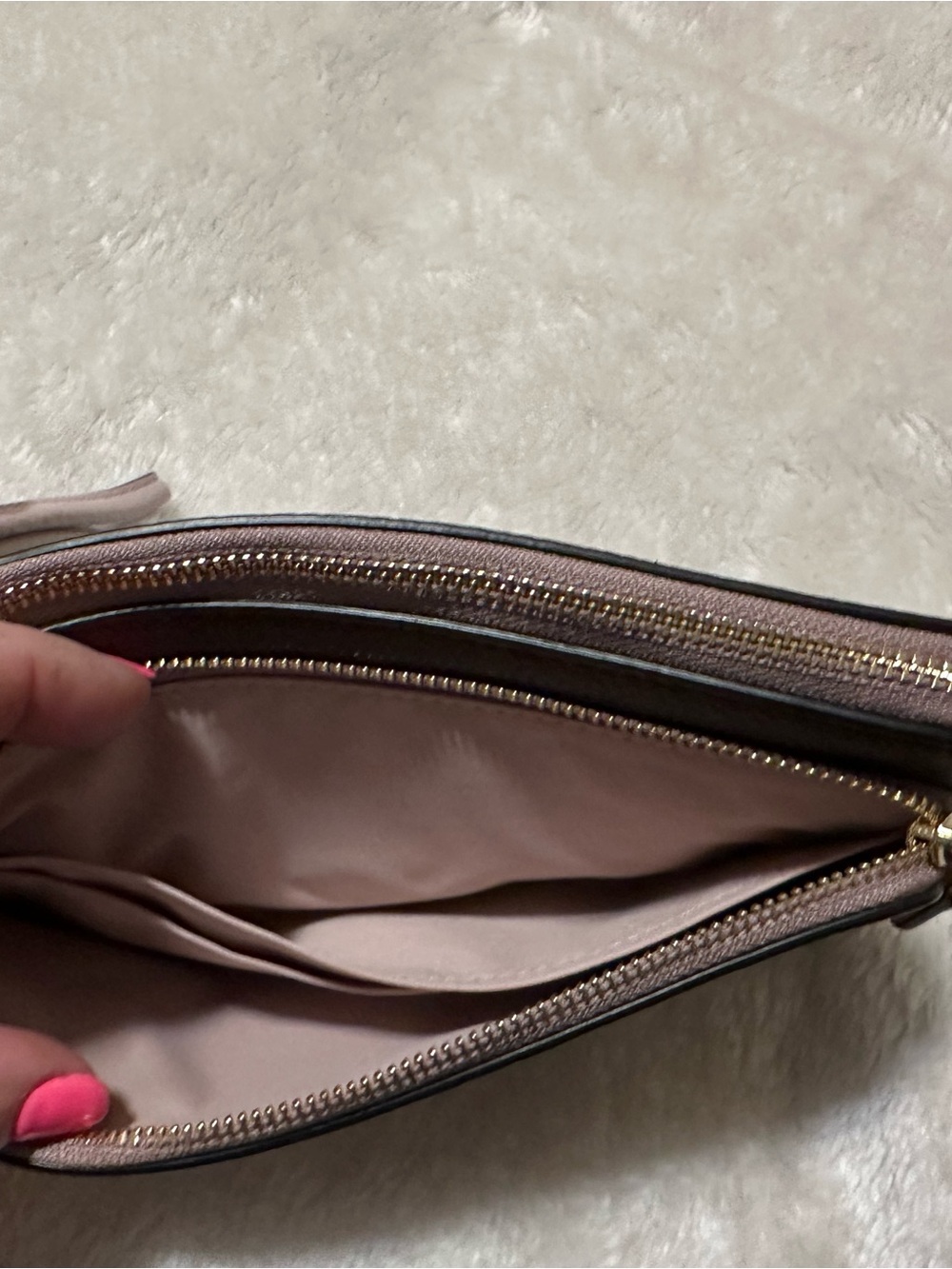Coach Double Zip Wristlet in Mauve - Picture 4 of 8
